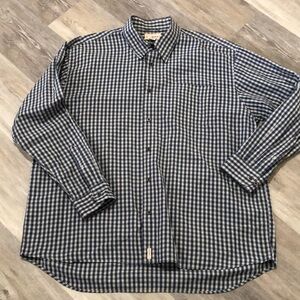 J. Khaki Men’s Long Sleeve Blue Checkered Shirt